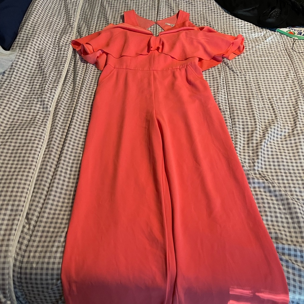 Coral colored pantsuit (with pockets!)